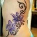 3d flower design tattoo girls