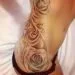 3d flower design tattoo hip for women